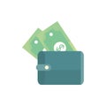 Wallet with money bills business commerce shopping