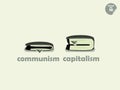 Wallet money comparison between communism and capitalism Royalty Free Stock Photo