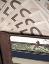 Wallet, money and credit cards Royalty Free Stock Photo