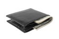 wallet with money, 100 dollar bills, close-up Royalty Free Stock Photo