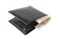 wallet with money, 50 euro bills, close-up Royalty Free Stock Photo