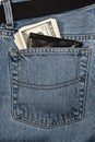 Wallet with money in jeans