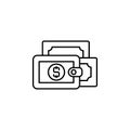 wallet, money line icon on white background Royalty Free Stock Photo