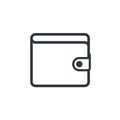 Wallet outline icon, modern minimal flat design style, purse line symbol. Vector illustration