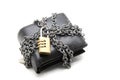 Wallet with pad lock Royalty Free Stock Photo