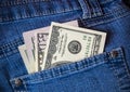 Wallet, pocket money, dollars Royalty Free Stock Photo