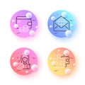 Wallet, Puzzle and Web mail minimal line icons. For web application, printing. Vector