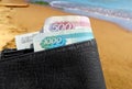 Wallet on the Seaside Background