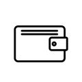 Wallet simple flat design vector drawing draft