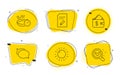 Sunny weather, Edit document and Frying pan icons set. Wallet, Talk bubble and Chemistry lab signs. Vector