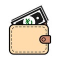 Wallet turkish lira icon, finance flat symbol, economy deposit cash vector illustration sign