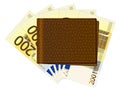 Wallet with two hundred euro banknotes Royalty Free Stock Photo