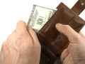 Wallets with dollars