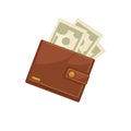 Wallets with money shopping. Purse cash. Royalty Free Stock Photo