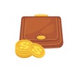 Wallets with money shopping. Purse cash. Royalty Free Stock Photo