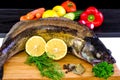 Walleye fish with vegetables