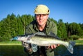 Walleye summer fishing in Scandinavia Royalty Free Stock Photo