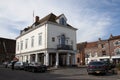 Wallingford town centre with the Town Hall and taxi rank, in Oxfordshire in the UK