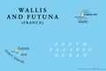 Wallis and Futuna, island collectivity of France, political map Royalty Free Stock Photo