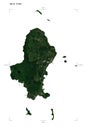 Wallis Island shape on white. High-res satellite