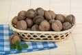 Wallnut in the basket Royalty Free Stock Photo