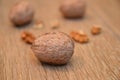 Wallnuts nutshell food brown ingredient Royalty Free Stock Photo