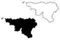Wallonia map vector