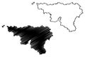 Wallonia map vector
