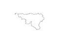 Wallonia outline map Belgium region outline