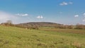 Wallonian farm landscape, with spoil tip of old coalmine