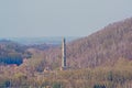 Wallonian landscape, with spoil tip and chimney of an ld factory