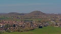 Wallonian landscape, with spoil tips of old coalmines Royalty Free Stock Photo