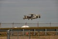 Wallops Island, Virginia - March 28, 2018: Navy Hawkeye Airplane at NASA Wallops center