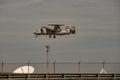 Wallops Island, Virginia - March 28, 2018: Navy Hawkeye Airplane at NASA Wallops center Royalty Free Stock Photo