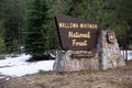 Wallowa Whitman Natinal Forest Entry Sign Boundary Oregon State Royalty Free Stock Photo