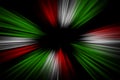 Wallpaper background of an abstract colorful multicolored explosion. Mexican Italian flag concept