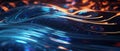 Wallpaper background of abstract swirly blue multi layered whirlpools - generative AI