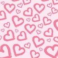 Wallpaper background with hand painted hearts Royalty Free Stock Photo