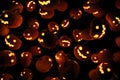 Wallpaper or background with the image of Jack's lanterns in the form of pumpkins. Royalty Free Stock Photo