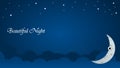 Wallpaper Background Night above sky with moon alone and strars Royalty Free Stock Photo