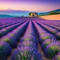 Wallpaper of a beautiful lavender field Royalty Free Stock Photo