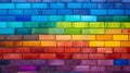 Wallpaper, brick wall painted with the LGBTQ rainbow pride colors