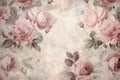 Wallpaper of a bunch of roses on an old vintage wall background