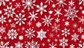 Wallpaper Christmas red white gift present wrapping paper winter season snowflake background Royalty Free Stock Photo