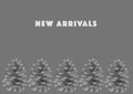 Fall Background Grey Wall with Pinecone and New Arrivals text