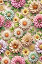 3D flower rendering pattern wallpaper