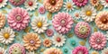 3D flower rendering pattern wallpaper