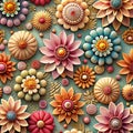 3D flower rendering pattern wallpaper