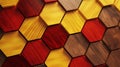 Colorful Wood Tiles And Hexagons Wallpaper With Abstract Structures