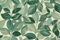 Green and White Wallpaper With Leaves Royalty Free Stock Photo